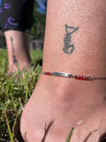 “Strength” Red Glass Crystal Anklet