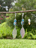 “Light as a Feather” Teal Iridescent Earrings