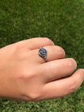 Muddy Blue Quartz Crystal Wire-Wrapped Ring, Size 8