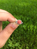 Coral Quartz Crystal Wire-Wrapped Ring, Size 7