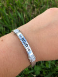 “Blessed” Wire-Wrapped Cuff Bracelet