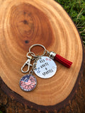 “Red, White & Sparkle” Keychain