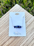 Lapis Gemstone Bar Necklace
