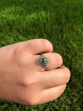 Iridescent Tide Quartz Crystal Wire-Wrapped Ring, Size 9