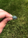 Misty Green Quartz Crystal Wire-Wrapped Ring, Size 10.5