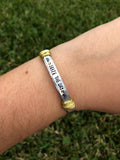 Gold “Seize The Day” Wire-Wrapped Cuff