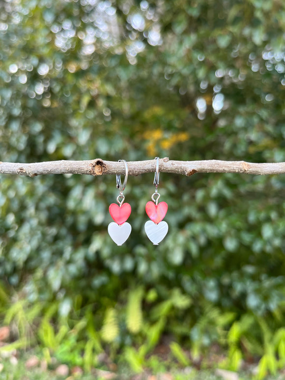 Stacked River Shell Heart Cuffs