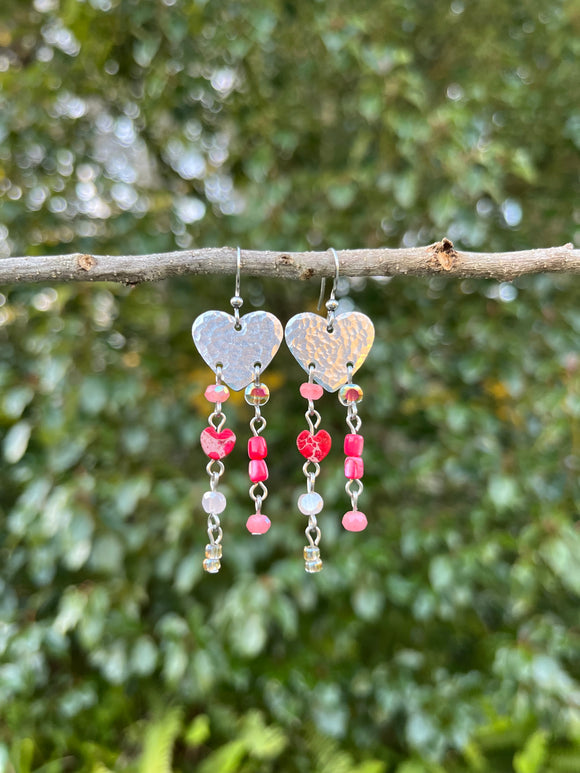 “Dripping with Love” Textured Heart Earrings