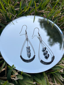 As Black As My Heart Wire-Wrapped Earrings