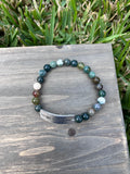 “No Regrets” Indian Agate Stretch Bracelet-7 Inch