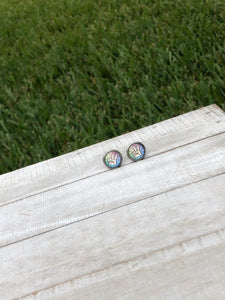 “Peace” Glass Stud Earrings