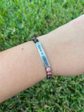 “Believe in Yourself” Rhodonite Stretch Bracelet-7 Inch