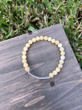 “Peace” Yellow Jade Stretch Bracelet-7 Inch