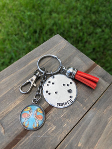 “Gemini” Zodiac Keychain