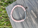 “Breathe” Pink Jade Stretch Bracelet-7 1/2 Inch