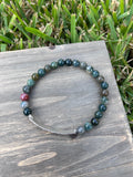 “I Am Enough” Indian Agate Stretch Bracelet-7 3/4 Inch