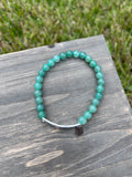 “Love Yourself” Green Aventurine Stretch Bracelet-7 1/2 Inch