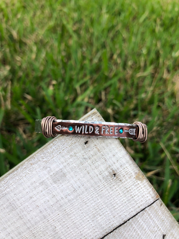 “Wild&Free” Wire-Wrapped Cuff Bracelet