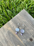 Textured Round Amethyst Earrings