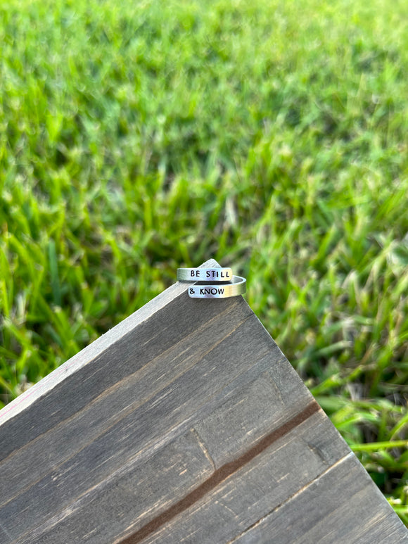 “Be Still & Know” Thin Wrap Ring