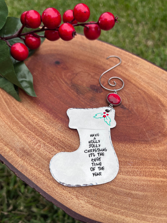 “Holly Jolly” Stocking Ornament