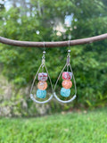 Marbled Glass Wire-Wrapped Earrings