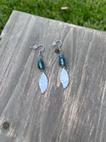 “Light as a Feather” Teal Iridescent Earrings