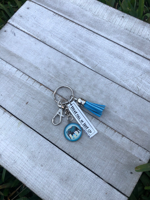 Blue “Trunk” Elephant Keychain