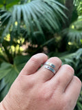 Sun & Moon w/ Stone Inlays Thin Wrap Ring