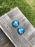 “Plaid” Glass Stud Earrings