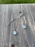 Frosted Sea Glass Drop Earrings