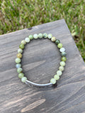 “Strength” Chine Jade Stretch Bracelet-7 1/2 Inch