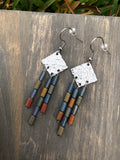 Rainbow Glass Diamond Earrings