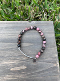 “Believe in Yourself” Rhodonite Stretch Bracelet-7 Inch