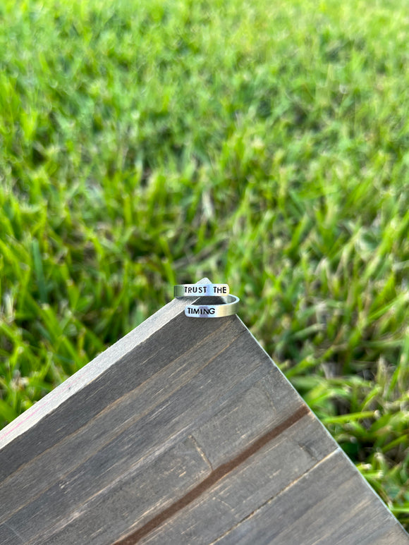 “Trust The Timing” Thin Wrap Ring