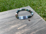 “No Regrets” Indian Agate Stretch Bracelet-7 Inch