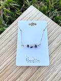 Black Quartz Gemstone Bar Necklace