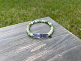 “Strength” Chine Jade Stretch Bracelet-7 1/2 Inch