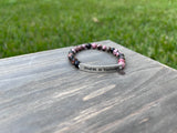 “Believe in Yourself” Rhodonite Stretch Bracelet-7 Inch