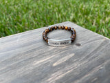 “Teach Peace” Tiger’s Eye Stretch Bracelet-6 1/2 Inch