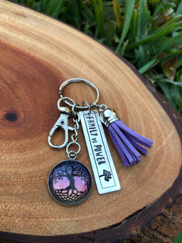 Tree of Life “Family” Keychain