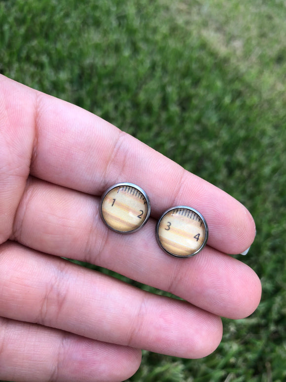 “Ruler” Glass Stud Earrings