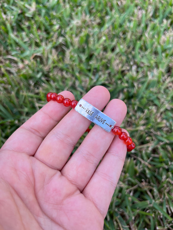 “Rise Above” Red Agate Stretch Bracelet-7 Inch