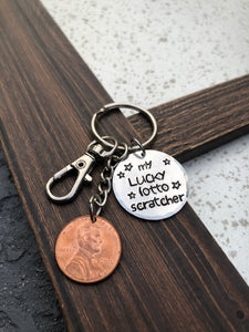 “Lucky Lotto Scratcher” Penny Keychain