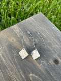 Textured Diamond Drop Earrings