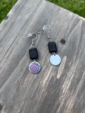 Asymmetrical Lava Stone Earrings