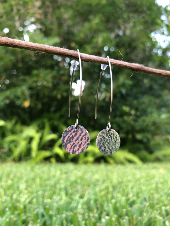 Textured Round Drop Earrings