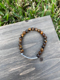 “Teach Peace” Tiger’s Eye Stretch Bracelet-6 1/2 Inch