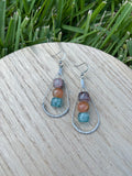 Marbled Glass Wire-Wrapped Earrings