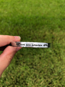 “Live With Intention” Thin Cuff Bracelet